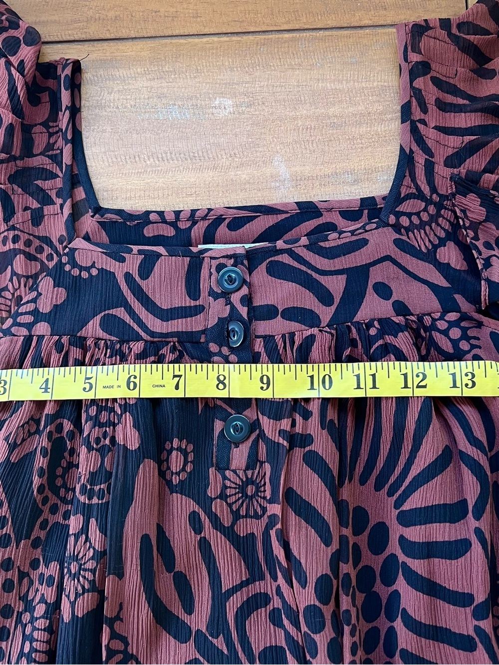 Tibi Silk Floral Flutter Sleeve Shift Dress Summer Black Brown Size 2 - Picture 10 of 10